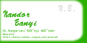 nandor banyi business card